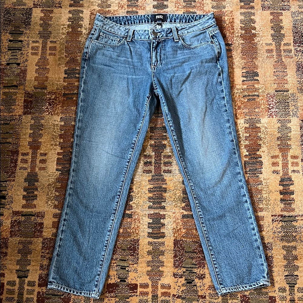 Paige Mid Rise Straight Jeans 27